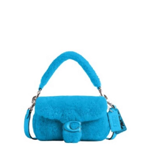 Coach x Lil Nas X 18 Vibrant Blue Faux Fur Shoulder Bag with Silver Hardware - Picture 3 of 9